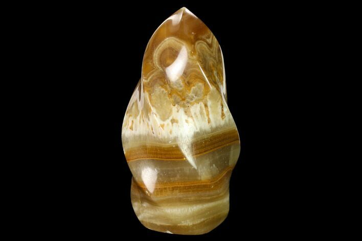 Polished, Brown Calcite Flame - Madagascar #149633